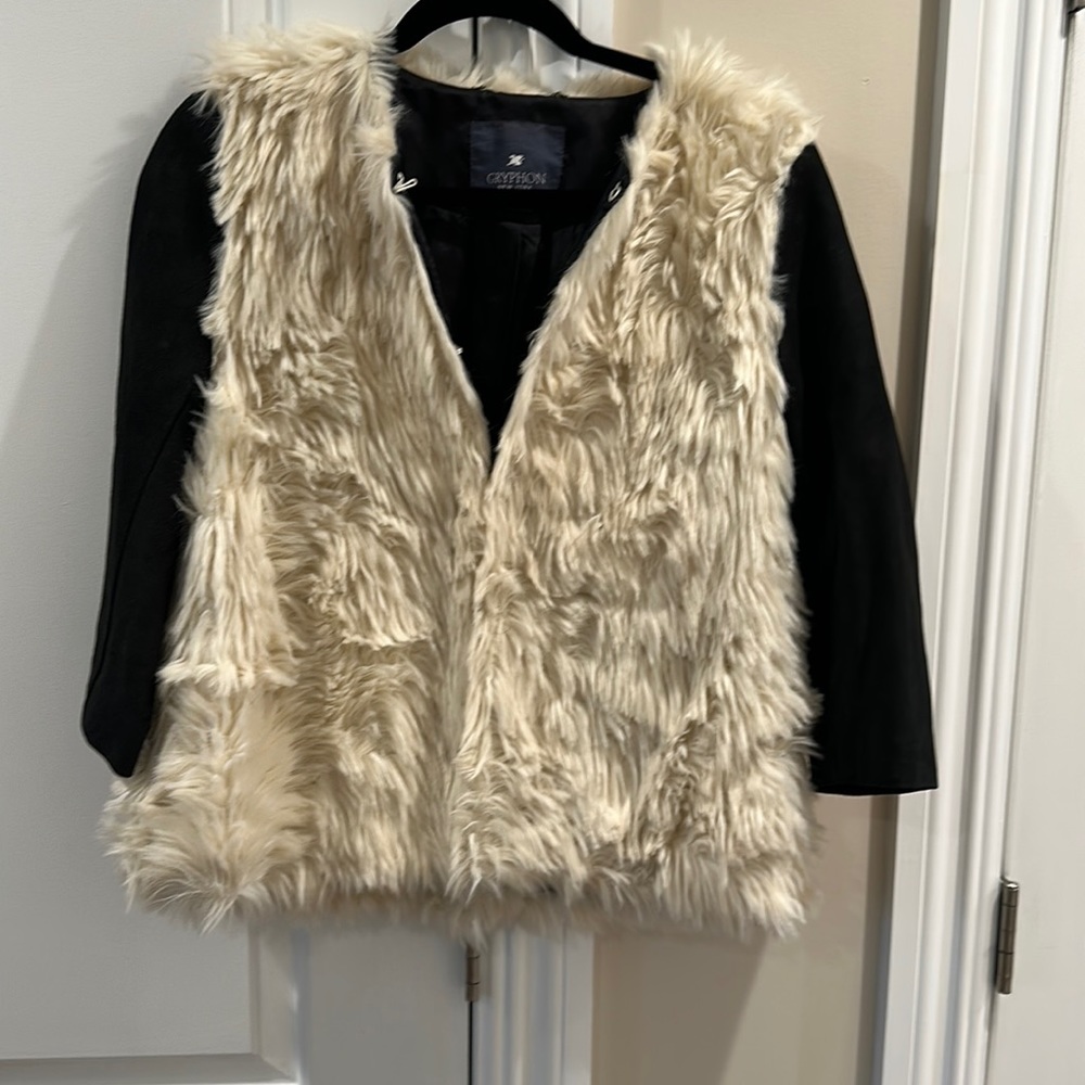 Gryphon fur jacket with 3/4 sleeves size large